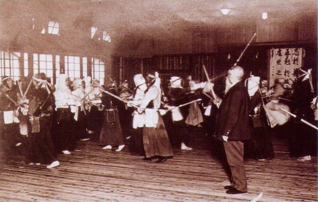 Takano Sasaburō teaching kendo at Tokyo Higher Normal School
