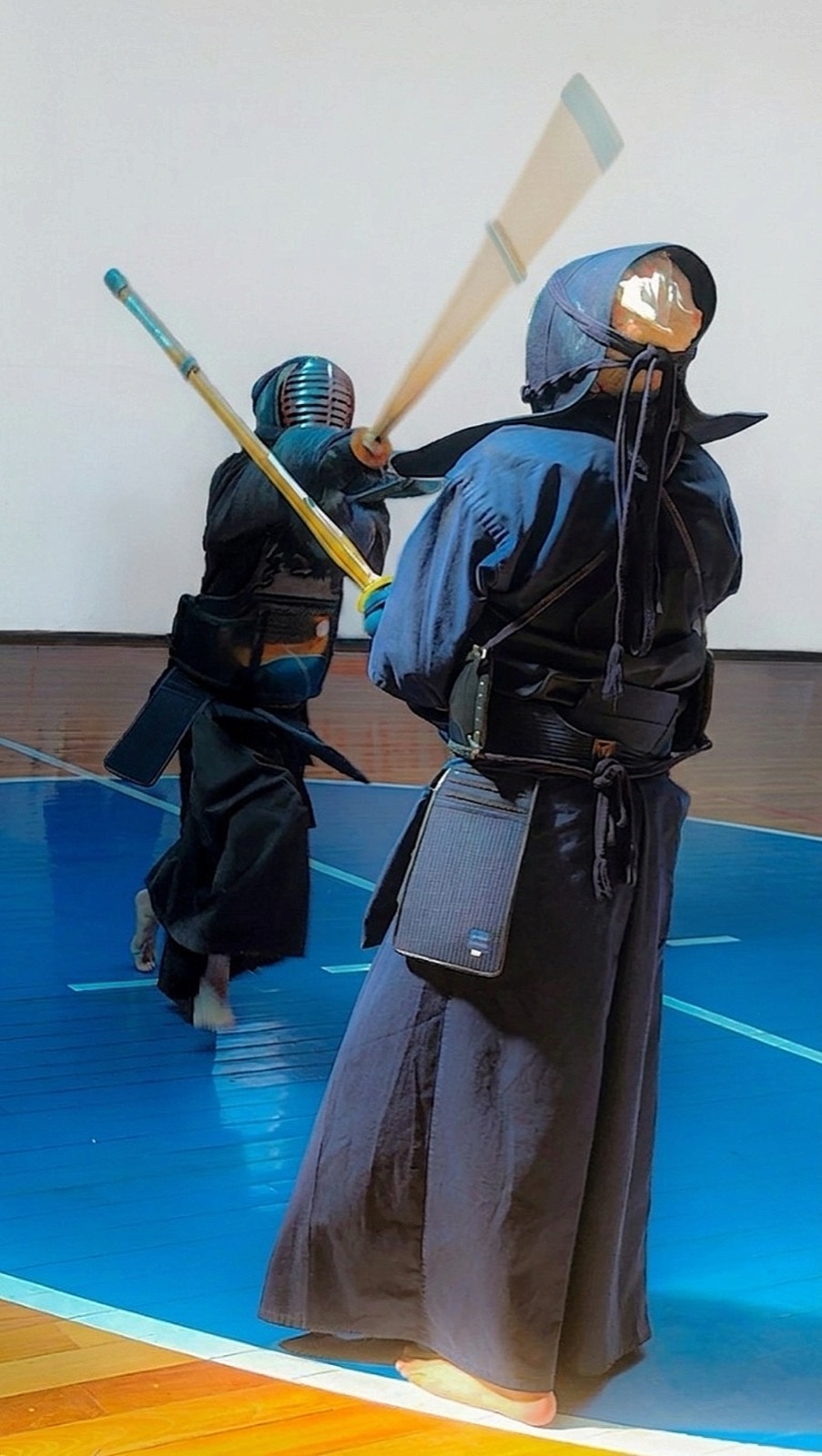 Men strike (shōmen-uchi) with shinai — fundamental kendo technique